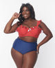 Unique Vintage Red & White Pin Dot Southampton Swim Top - thumbnail