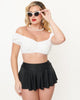 Unique Vintage White Off The Shoulder Swim Top - thumbnail
