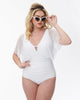 Unique Vintage White Mesh Sleeved Torrey Swimsuit - thumbnail