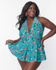 Unique Vintage Teal Flower Child Skirted Wendy Swimsuit - thumbnail