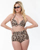 Unique Vintage Leopard Monroe Halter Swim Top - thumbnail