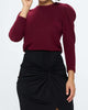 Brushed Knit Top in Burgundy - thumbnail