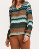 Alicia Crepe Chevron Blouse in Multi - thumbnail