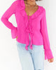 Adela Ruffle Top in Pink Crinkled Chiffon - thumbnail