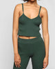 Blended Knit Corset Tank in Emerald - thumbnail