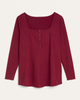 Wren Long-Sleeve Ribbed Henley Top - thumbnail