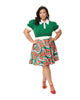 Smak Parlour Green Daisy Chain Print Fit & Flare Dress - thumbnail