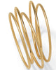 5 Piece Bangle Bracelet Set in Textured and Polished Yellow Goldtone - thumbnail