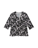 Randi Short Sleeve Faux Wrap Knit Peplum Top - thumbnail