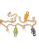 Crystal Enamel Flip-Flop Ankle Bracelet in Yellow Goldtone - thumbnail