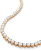 26.55 TCW Round Cubic Zirconia Gold-Plated Eternity Necklace 16" - thumbnail