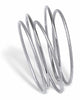 Textured and Polished 5-Piece Bangle Bracelet Set in Silvertone 9" - thumbnail
