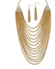 Crystal Accent Goldtone 2-Piece Waterfall Necklace and Earring Set 22"-25" - thumbnail