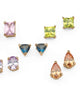 11.42 TCW Cubic Zirconia Multicolor Stud Earrings Set in Yellow Goldtone - thumbnail