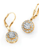 2.51 TCW Round Cubic Zirconia Halo Drop Earrings - thumbnail