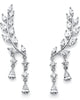 Marquise-Cut Silvertone Crystal Ear Climber Earrings 13/4" - thumbnail