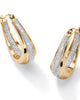 Diamond Accent Yellow Gold-Plated Oval-Shaped Inside-Out Hoop Earrings - thumbnail