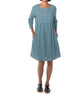 3/4 Sleeve Button Dress in Poolside - thumbnail