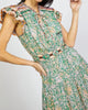 Border Print Tiered Dress in Green Lav - thumbnail