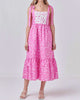 Blush And Bashful Dress in Pink/White - thumbnail