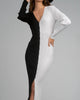 Ava Sweater Dress in White/Black - thumbnail