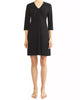 Aurora Loose Fit 3/4 Sleeve V-Neck Dress in Black - thumbnail