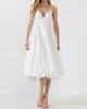 Alice Balloon Dress With Strappy Back Detail in White - thumbnail