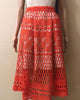 Crochet Lace Midi Skirt in Chili - thumbnail