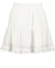 Eyelet Ruffle Mini Skirt in White Eyelet - thumbnail