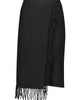 Cashmere Fringe Wrap Skirt in Black - thumbnail