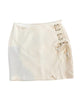 Lace Up Ultra Suede Mini Skirt in Ecru - thumbnail