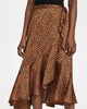 Printed Wrap Skirt in Leopard Print - thumbnail
