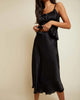 Mabel Satin Midi Skirt in Black - thumbnail