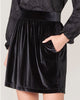 Gianna Stretch Velvet Skirt in Black - thumbnail