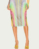 Lynn Stretch-Mesh Midi Skirt in Multi Watercolor - thumbnail