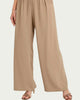 Pleated Wide-Leg Pants in Mushroom - thumbnail