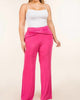 Plus Drape Knot Detailed Slinky Wide Pants in Pink - thumbnail