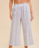 Linen Stripe Wide Pants in Light Blue - thumbnail