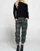 Large Pattern Plaid Jogger With Pockets in Olive - thumbnail