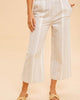 Linen Stripe Wide Pants in Beige - thumbnail