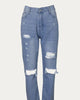 High-Rise Straight-Leg Jeans in Light Wash - thumbnail