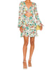 Sayla Cutout Crepe Mini Dress in Teal Garden - thumbnail