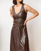 Sabal Faux Leather Midi Dress in Chocolate - thumbnail