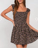 Fall Floral Mini Dress in Black - thumbnail