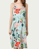 Mulberry Floral-Print Silk Midi Slip Dress in Sky Blue - thumbnail