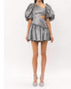 Claire Checkered Jacquard Mini Dress in Silver - thumbnail