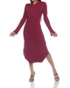 Mandy Mandarin Dress in Burgundy - thumbnail