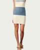 Candytuft Knitted Halterneck Mini Dress in Ivory/Blue - thumbnail