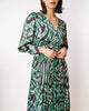 Celya Midi Dress in Green/Purple Print - thumbnail