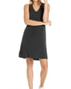 Calla V Neck Tank Dress in Black - thumbnail